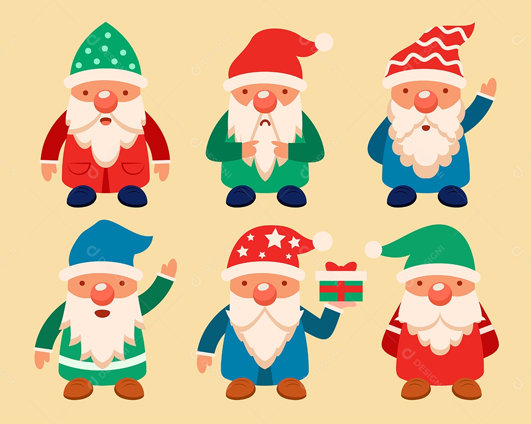 Gnomos de Jardim Ilustração Vetor EPS