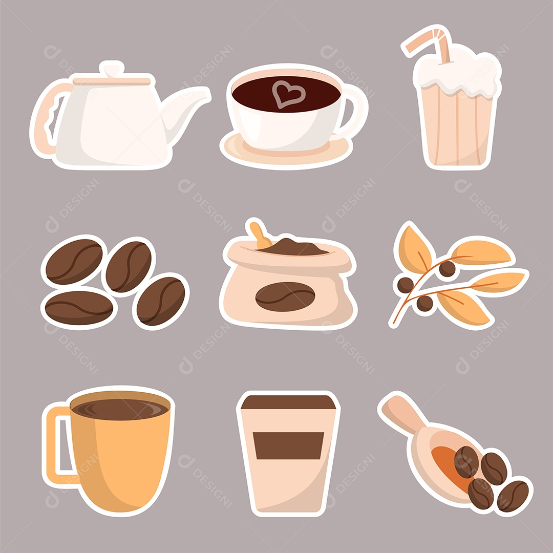 Coleção de Copos de Café Vetor EPS