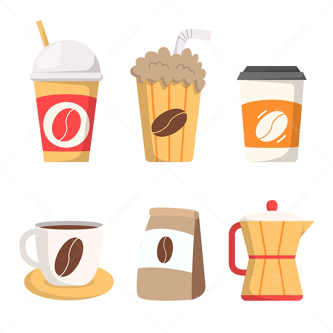 Coleção de Copos de Café Vetor EPS