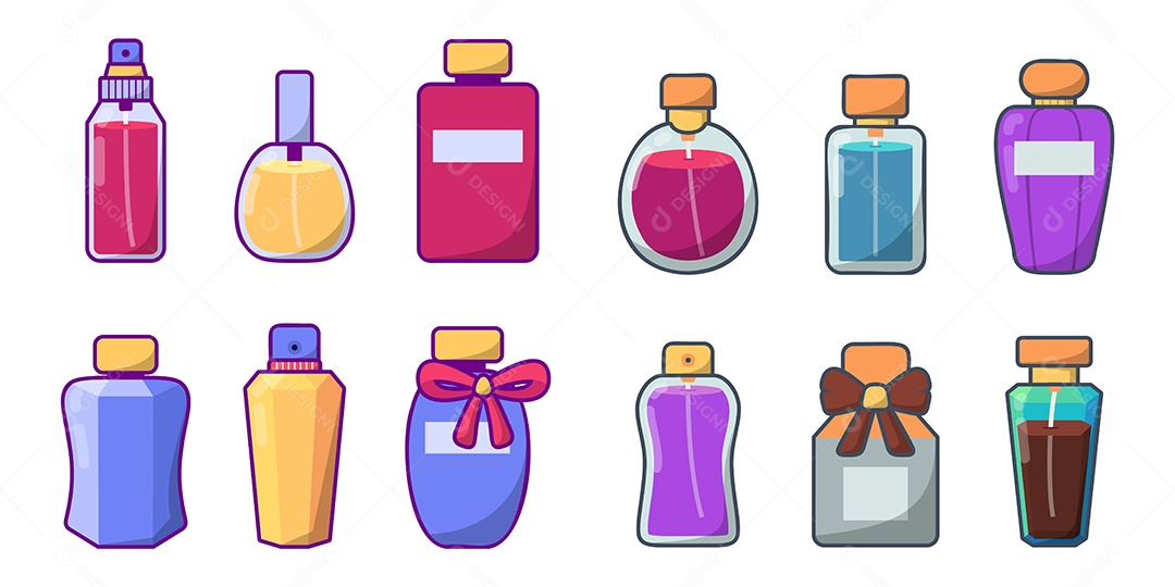 Conjunto de Ícones de Perfume Vetor EPS