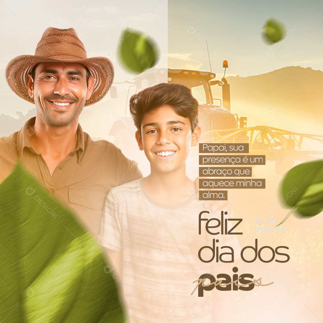 Feliz Dia Dos Pais 13 de Agosto Social Media PSD Editável