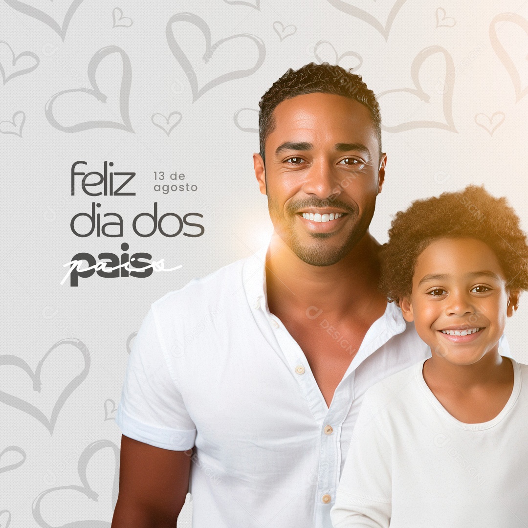 Feliz Dia Dos Pais 13 de Agosto Social Media PSD Editável