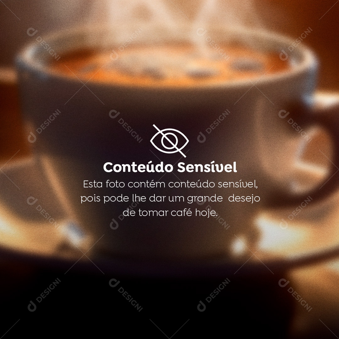 Conteúdo Sensível Cafeteria Social Media PSD Editável