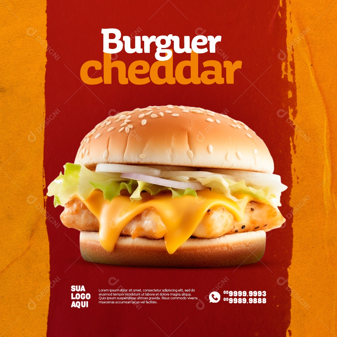 Burguer Cheddar Social Media PSD Editável