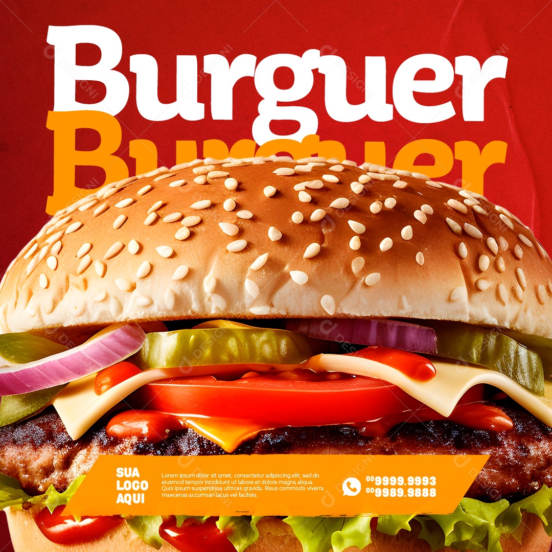 O Melhor Burguer Hamburgueria Social Media PSD Editável