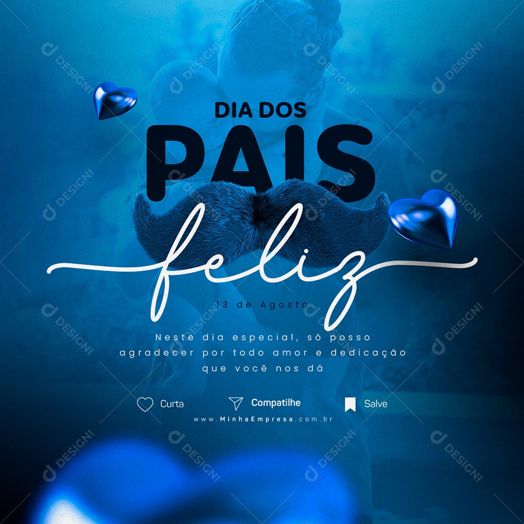 Dia Dos Pais 13 de Agosto Social Media PSD Editável