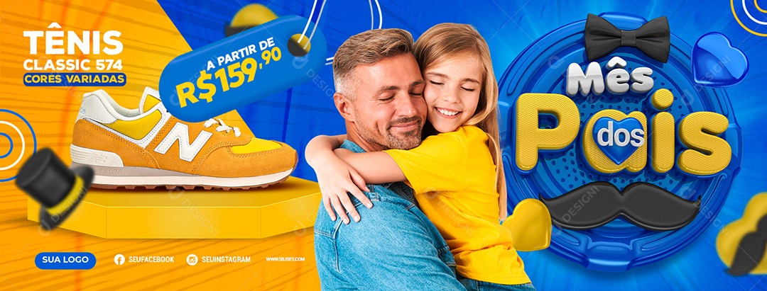 Carrossel Mes dos Pais Social Media PSD Editável