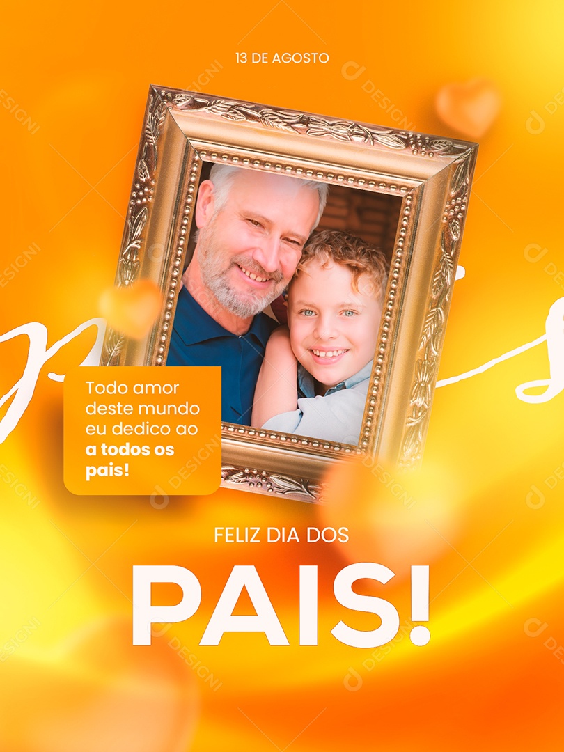 Social Media 13 De Agosto Feliz Dia Dos Pais PSD Editável