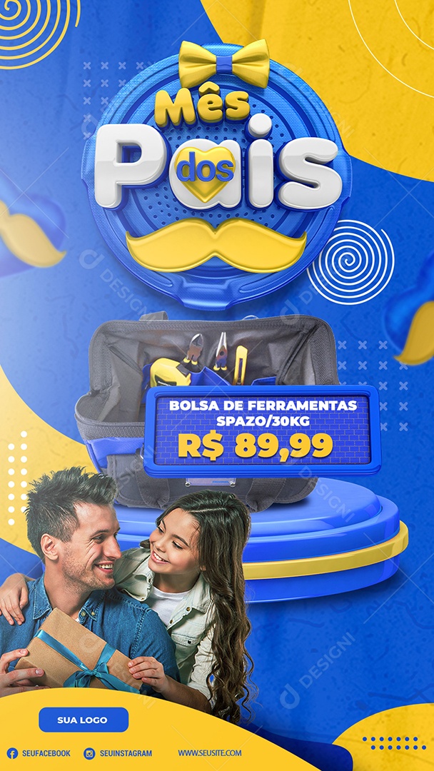 Story Mês dos Pais Social Media PSD Editável