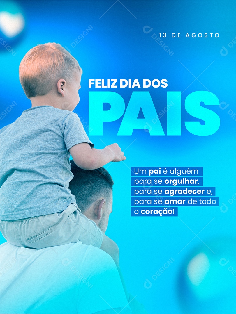 Feliz Dia Dos Pais 13 de Agosto Social Media PSD Editável
