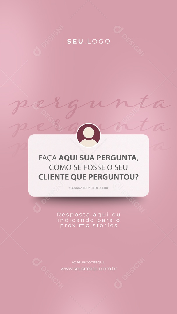 Story Caixas Pergunta Social Media PSD Editável