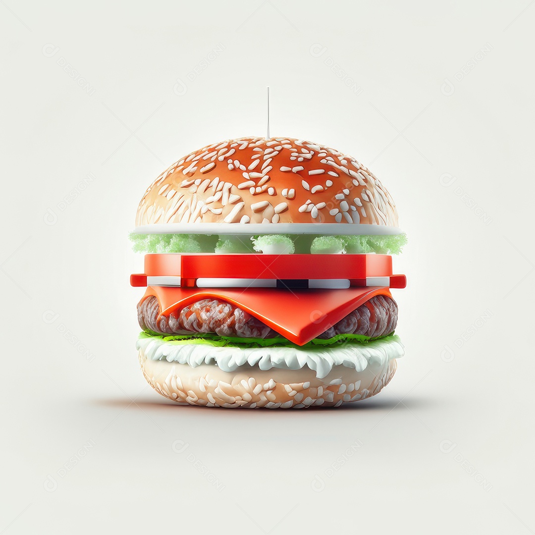 Imagem realista de hambúrguer.