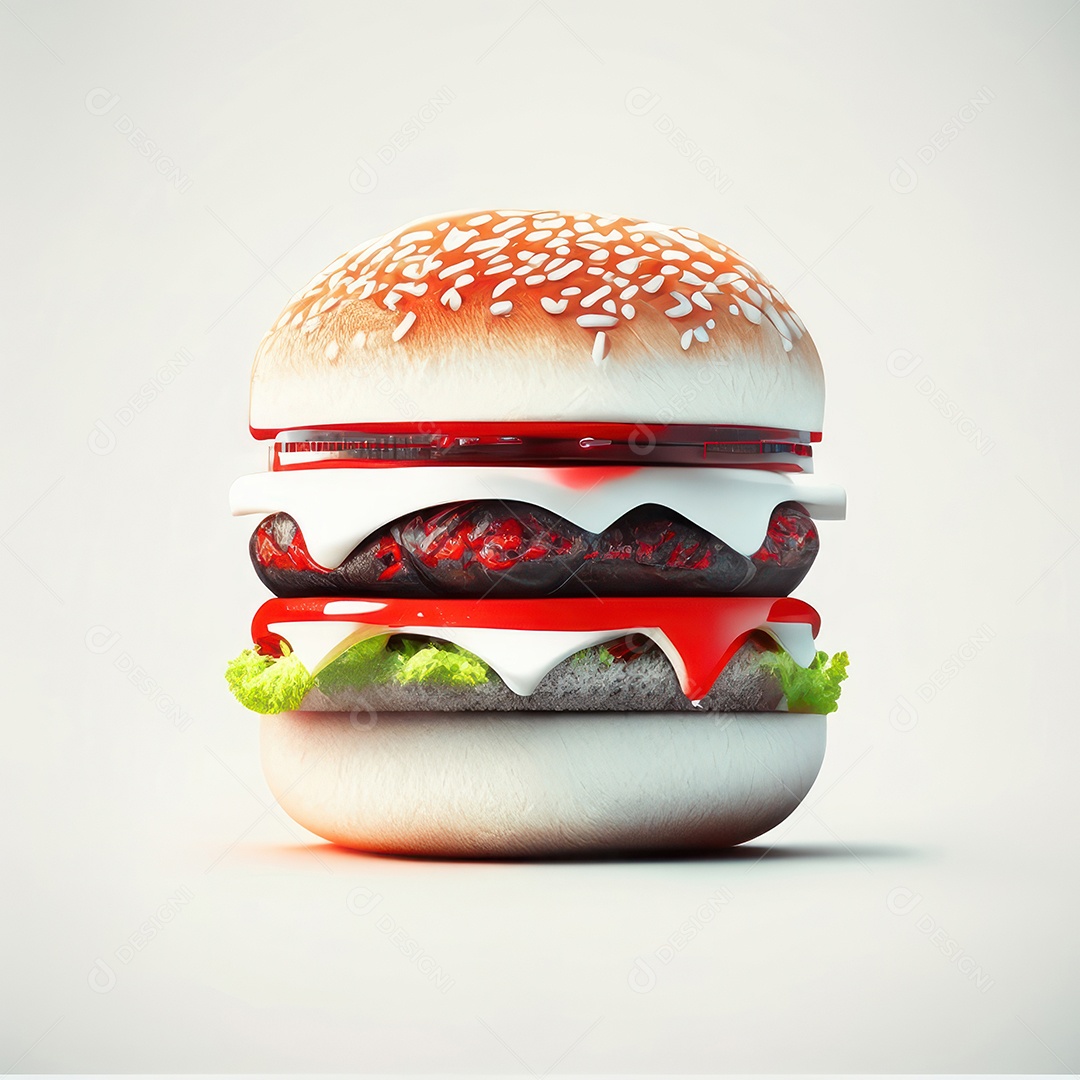 Imagem realista de hambúrguer.