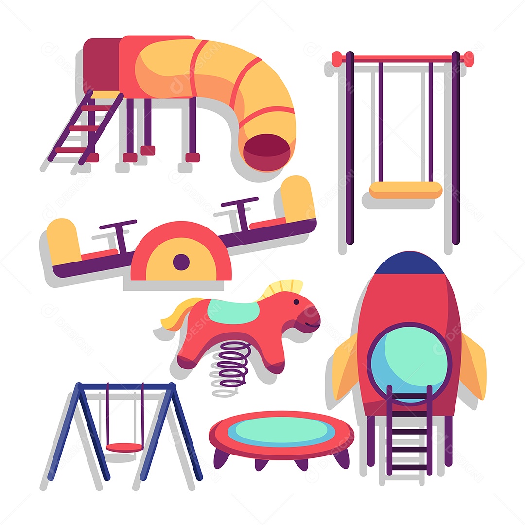 Elemento de Playground Infantil Ilustração Vetor EPS