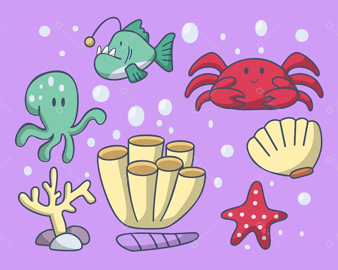 Vida Marinha Ilustração Vetor EPS