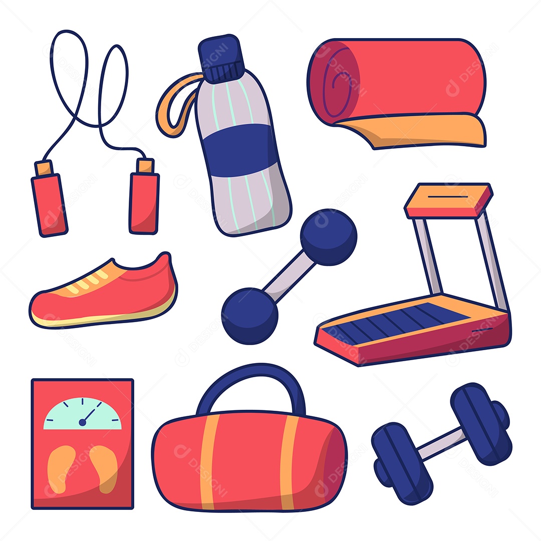 Conjunto de Equipamentos de Ginástica Vetor EPS