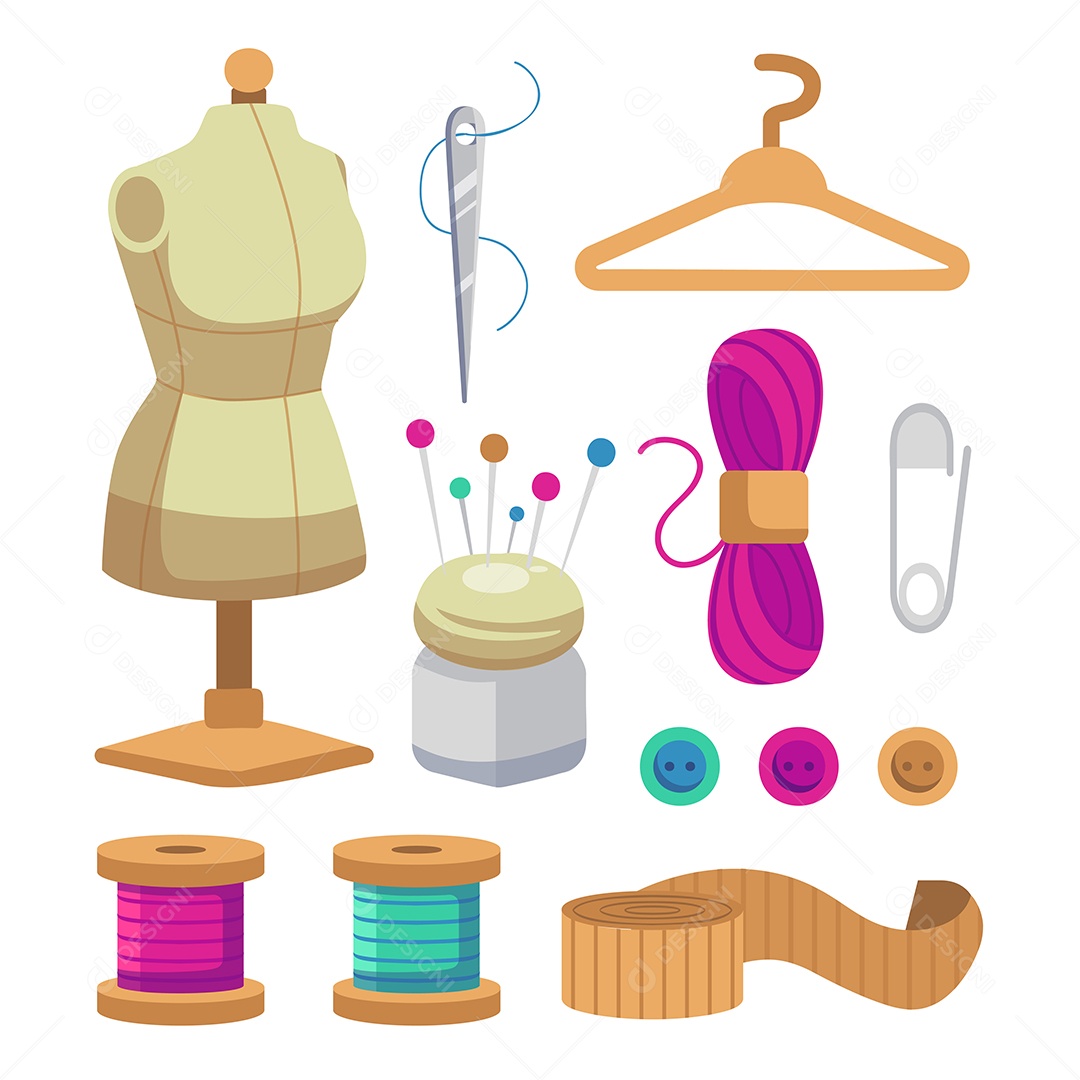 Ferramentas de Crochê Vetor EPS