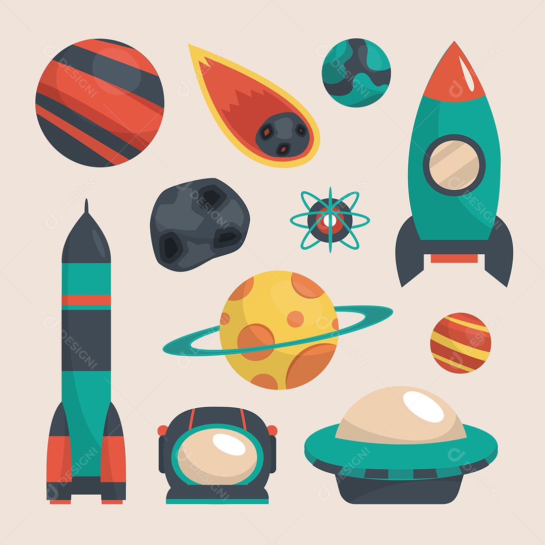 Exploração de Ônibus Espaciais Ilustrações Vetor EPS