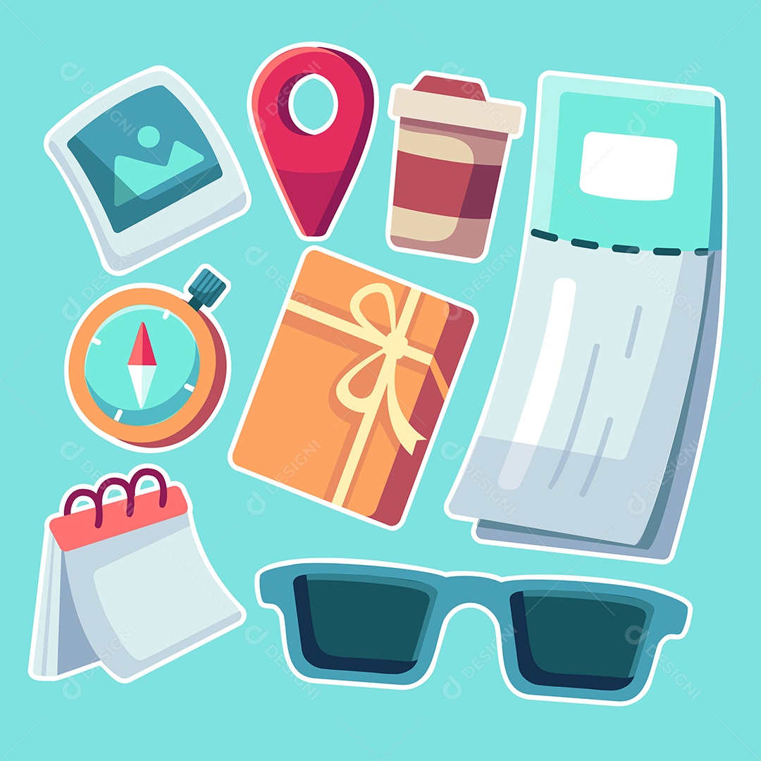 Elementos de Viagem Ilustração Vetor EPS