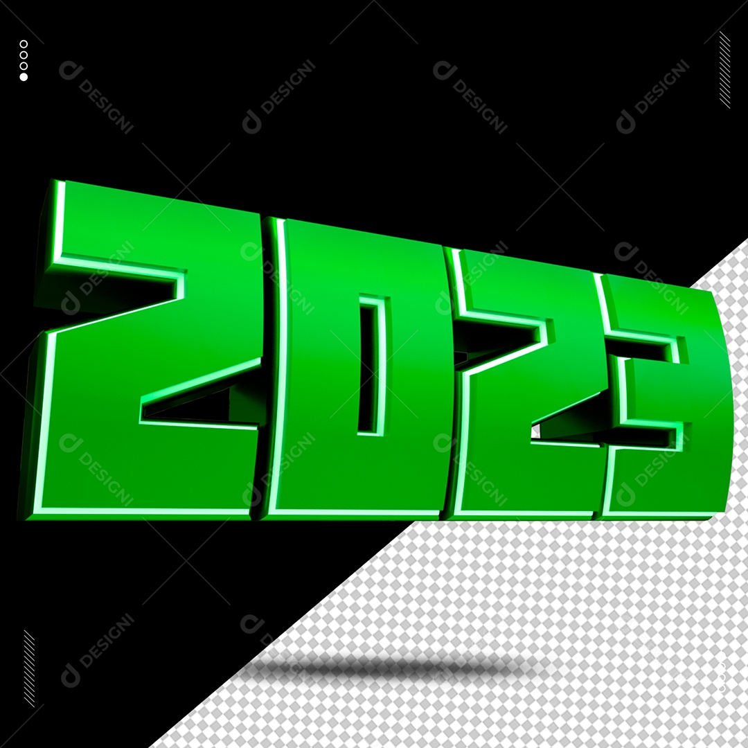 Efeito De Texto De Número 2023 Verde PSD Editável