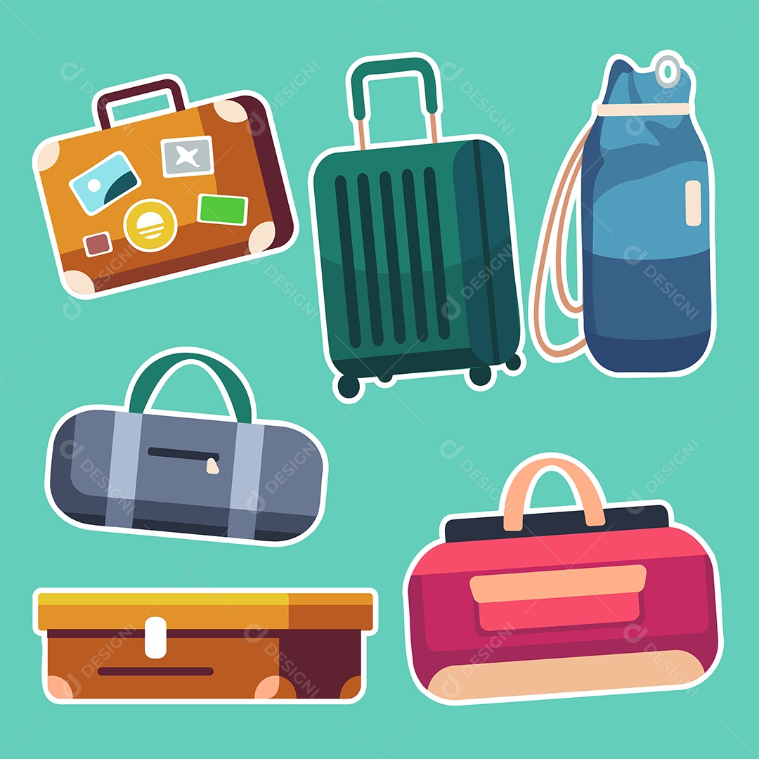 Malas de Viagem Ilustração Vetor EPS