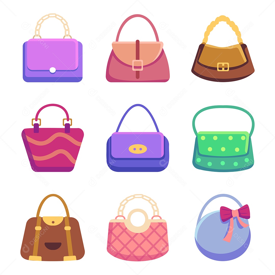 Coleção de Bolsas Femininas Ilustração Vetor EPS