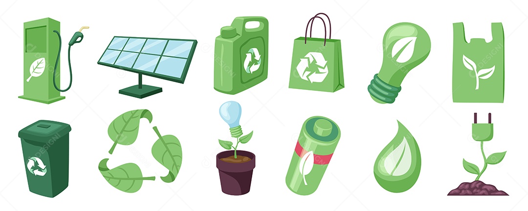 Ícones de Sustentabilidade Vetor EPS