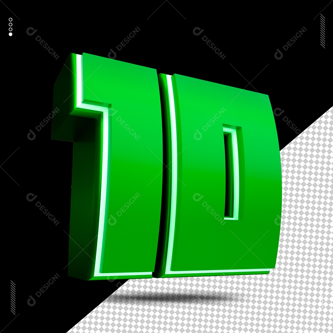Efeito De Texto De Número 10 Verde PSD Editável