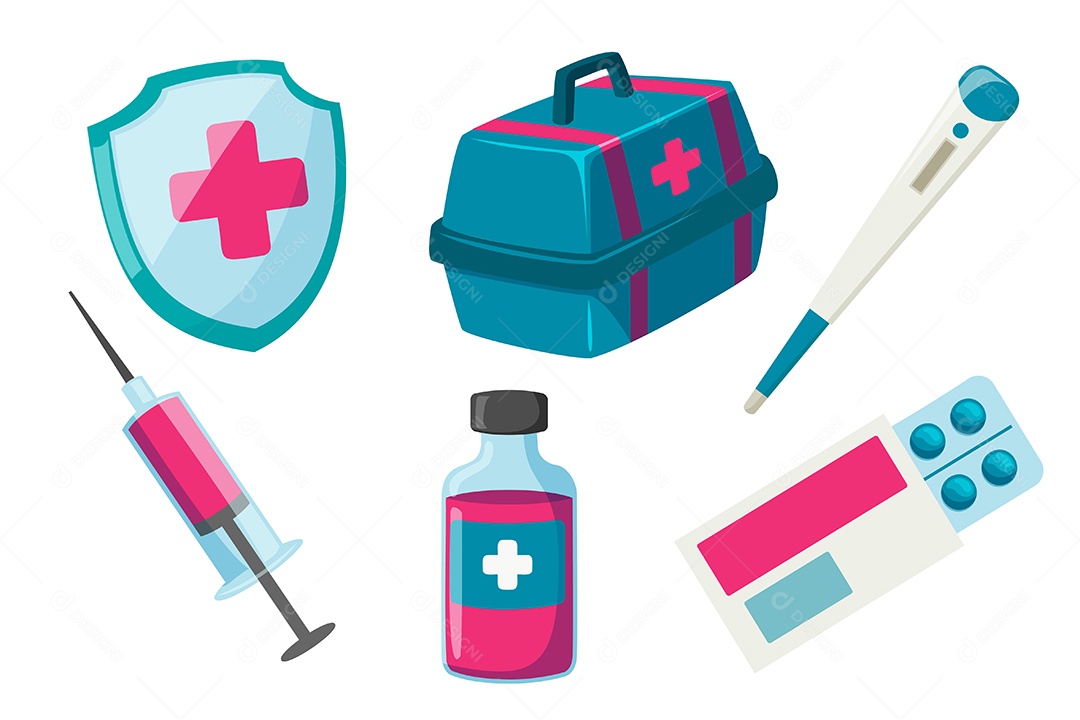 Ícones de Cuidados de Primeiros Socorros Vetor EPS