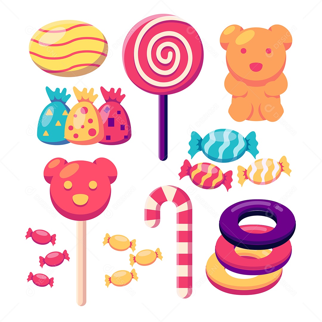 Conjunto de Doces Ilustração Vetor EPS
