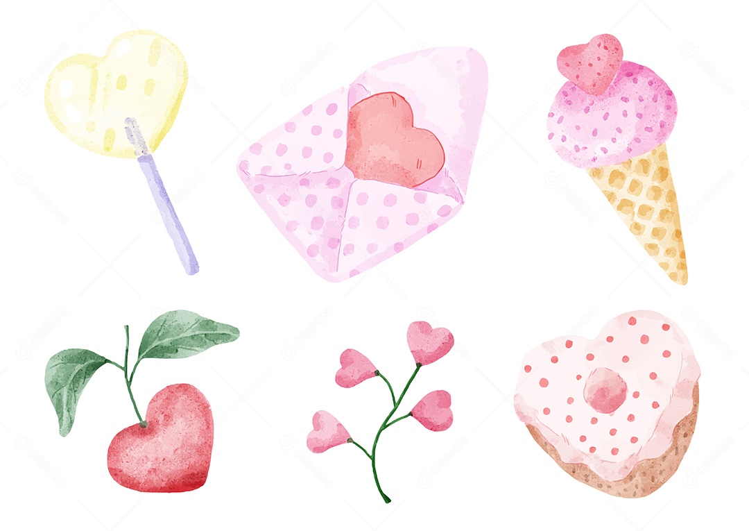 Elementos de Aquarela Ilustração Vetor EPS