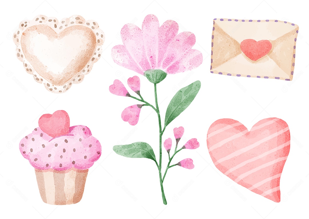 Elementos de Aquarela Ilustração Vetor EPS