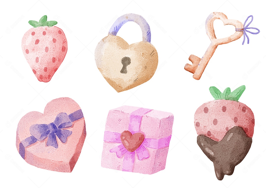 Elementos de Aquarela Ilustração Vetor EPS