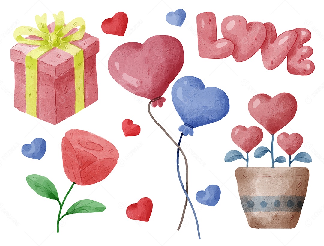 Elementos de Aquarela Ilustração Vetor EPS