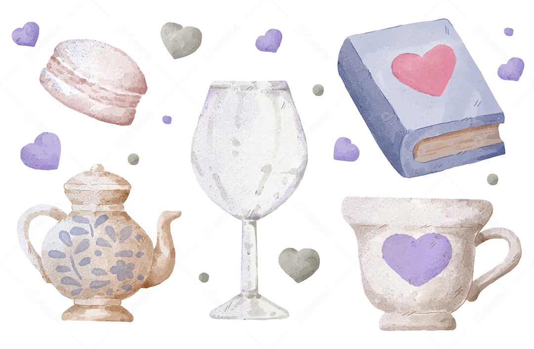 Elementos de Aquarela Ilustração Vetor EPS