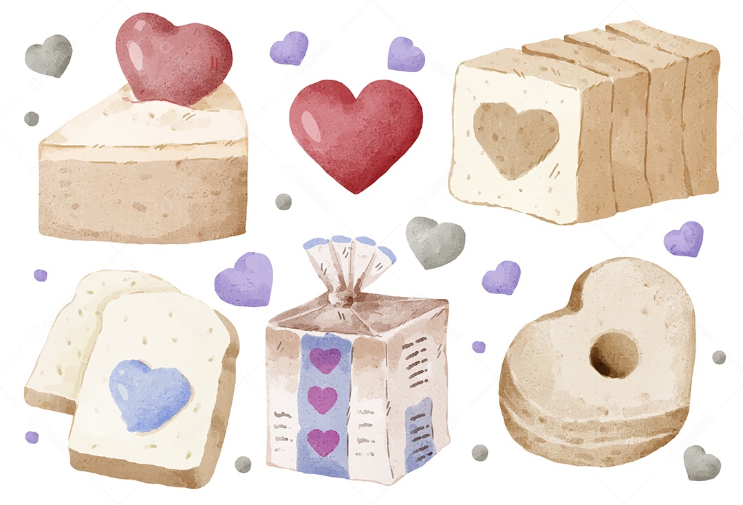 Elementos de Aquarela Ilustração Vetor EPS