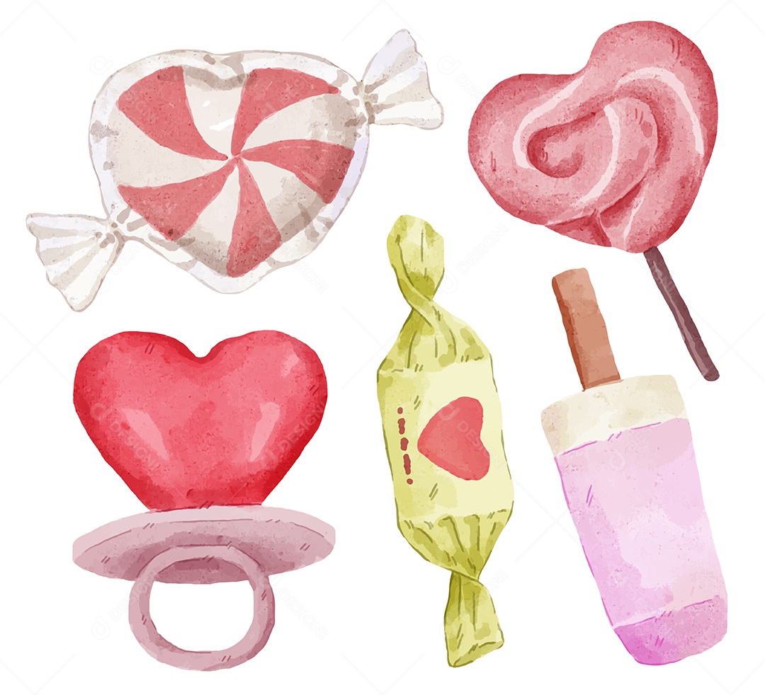 Elementos de Aquarela Ilustração Vetor EPS