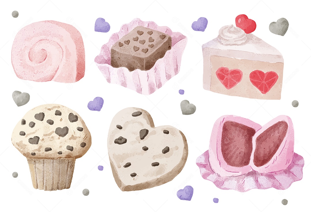 Elementos de Aquarela Ilustração Vetor EPS