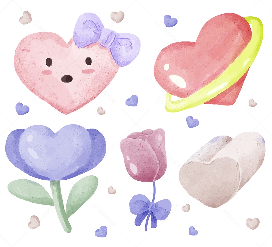 Elementos de Aquarela Ilustração Vetor EPS