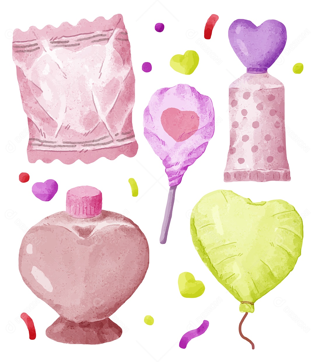 Elementos de Aquarela Ilustração Vetor EPS