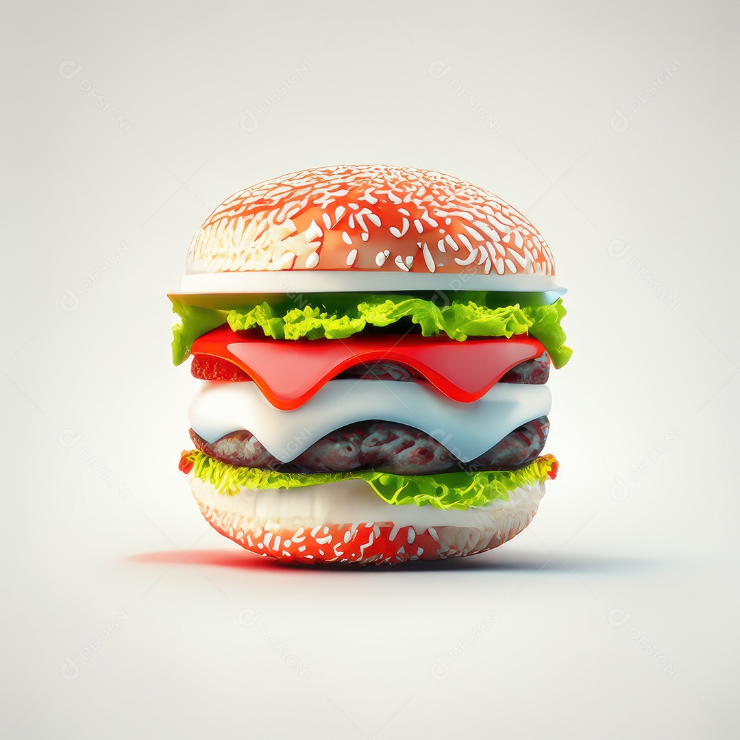 Imagem realista de hambúrguer.