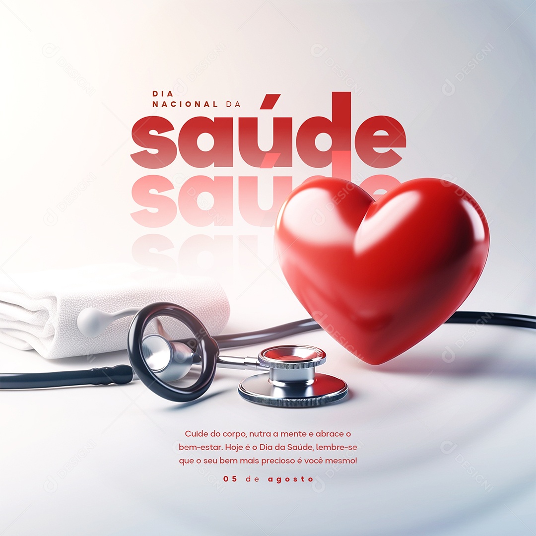 Dia Nacional da Saúde Social Media PSD Editável