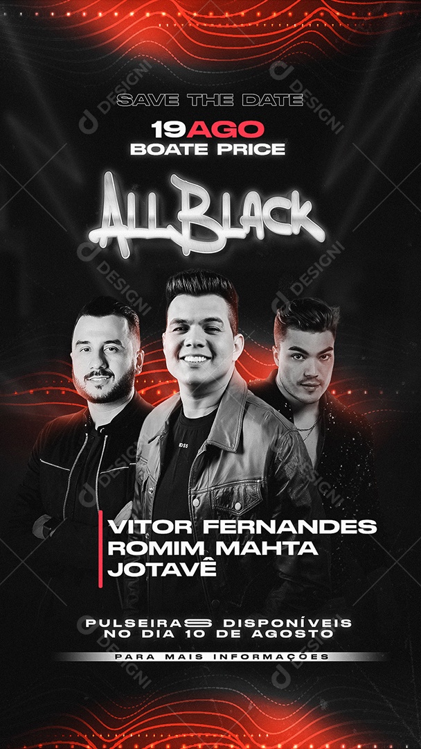 Story All Black Social Media PSD Editável