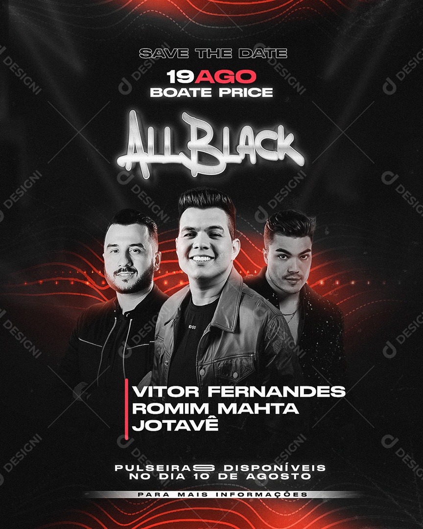 Flyer All Black Social Media PSD Editável