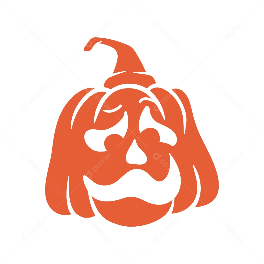 Abóbora Assustadora Ilustração de Halloween Vetor EPS