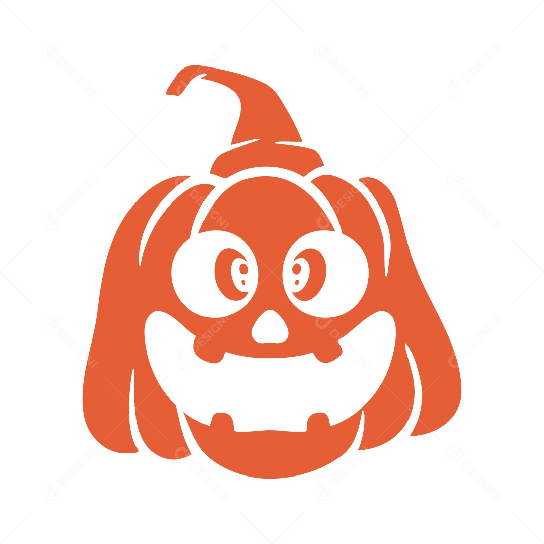 Abóbora Assustadora Ilustração de Halloween Vetor EPS