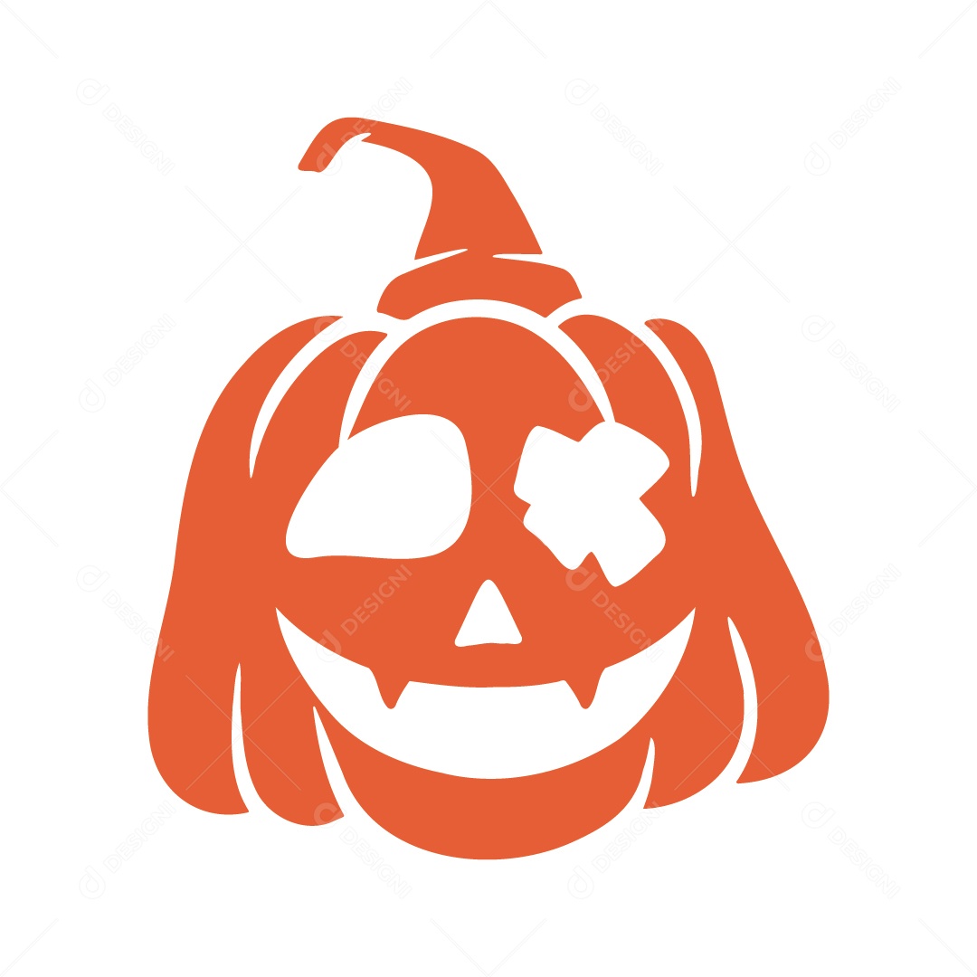 Abóbora Assustadora Ilustração de Halloween Vetor EPS