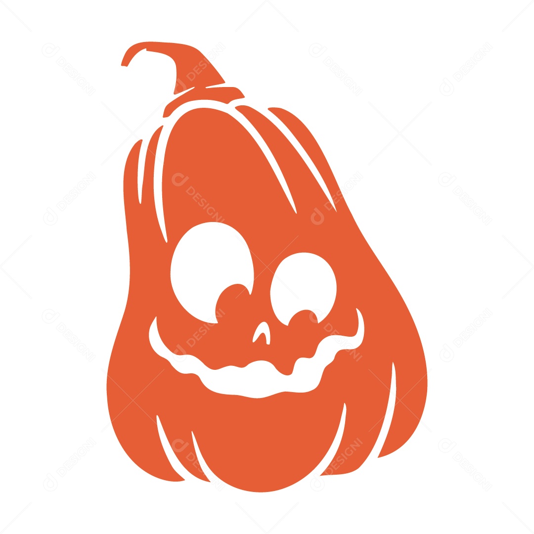 Abóbora Assustadora Ilustração de Halloween Vetor EPS
