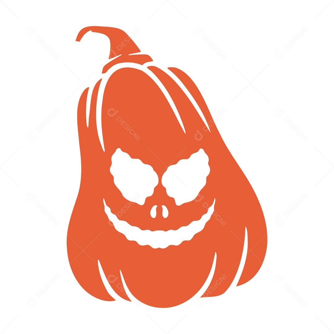 Abóbora Assustadora Ilustração de Halloween Vetor EPS