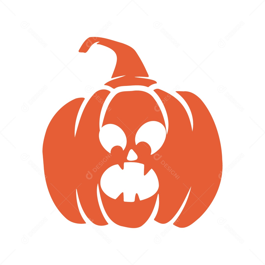 Abóbora Assustadora Ilustração de Halloween Vetor EPS